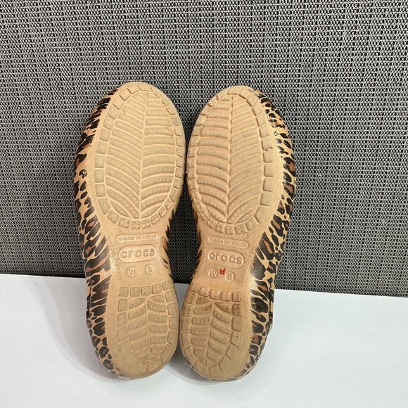 Crocs Kadee Women's Size 8 Leopard Print Slingback Slip-On Ballet Flats - Picture 6 of 7